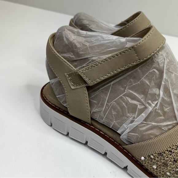 Easy Spirit Women's Jaela Embellished eFlex Flat sandals beige gold - 8.5 - Picture 7 of 12